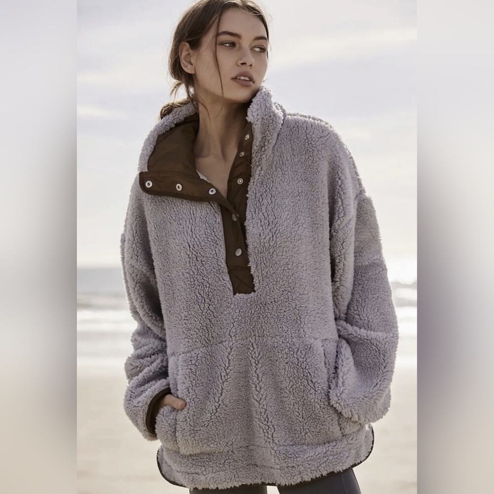 Free People Movement Oh So Cozy Fleece Pullover Gray Women's XS/S